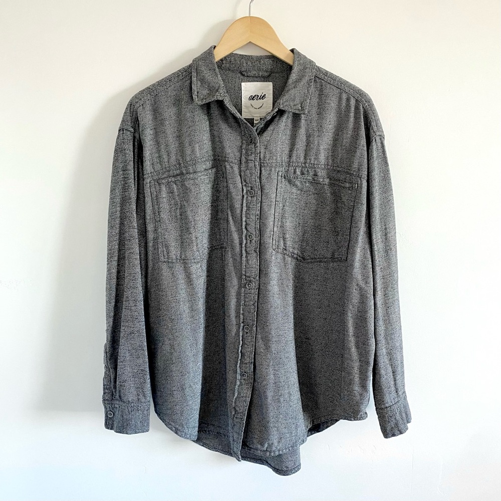 Aerie Oversized Button-Down Twill Shirt